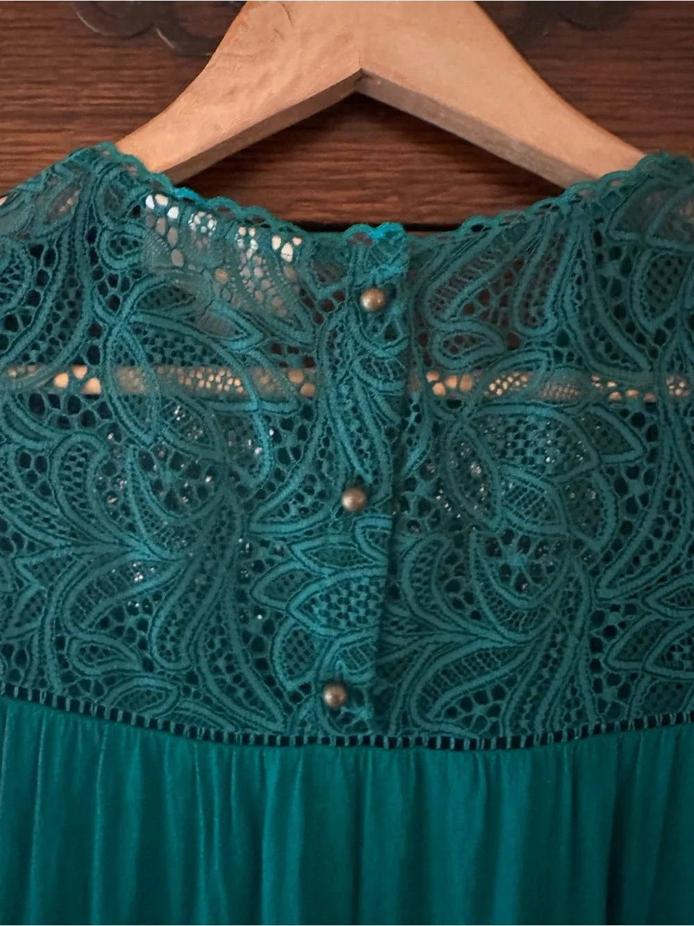 Anthropologie Moulinette Souers Green Lace Yoke Blouse Size 0 Elegant Cocktail